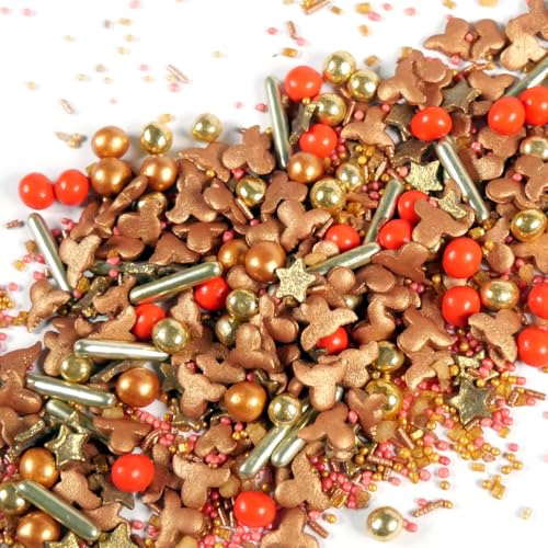 Streuselheld Red Nose Reindeer 40g Streusel zum Dekorieren und Verzieren von Gebäck aller Art wie Torten Kuchen Keksen Zuckerstreusel