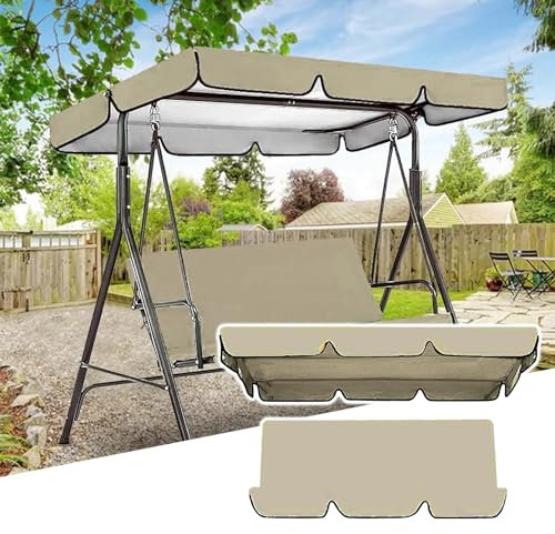 YURCI Ersatz-Set für Terrassenschaukel-Kissenbezug, Schaukelsitz-Überdachung, Ersatz-Schaukelstuhl-Bezug, UV-beständiger Bezug, Terrassen-Hängematten-Bezug Oben, Gartenschaukel-Bezug