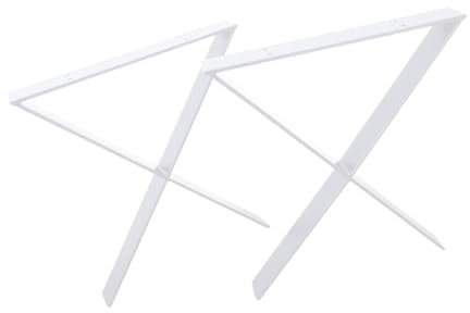 modernLOFTart Tischbeine Weiß - Metall X-Form - 2X Tischgestell Flachstahl 60x10 mm - DIY Tischkufen für Wohnzimmertisch, Esstisch - Breite 70 cm, Höhe 72 cm