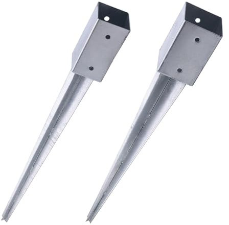 BOOMET Lot de 5 douilles à enfoncer pour poteaux carrés - 7 x 7 cm / 9 x 9 cm - 91 x 91 x 750 mm - Galvanisé à chaud - Douille de sol résistante à la corrosion - Ancrage au sol stable - Fixation de