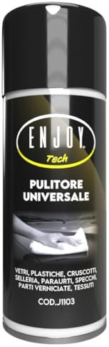 ENJOY TECH - Sgrassatore Multiuso Spray 400 ml | Interni Auto, Tessuti, Plastica, Vetro, Metallo | Rimuove Sporco e macchie da Sedili, Scarpe e Superfici Delicate | Uso Professionale e Domestico