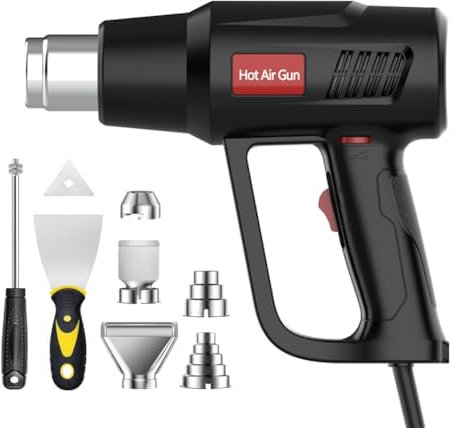 Decaper termico 2000 W,Decaper termico professionale con temperatura regolabile da 50 ℃ a 650 ℃, 2 volumi d'aria,Adatto per la rimozione della ruggine e lo scongelamento,8 accessori