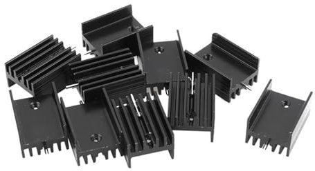 TVOLRFNIY 10 Stück schwarzes Aluminium 21 x 15 x 11 mm TO-220 Kühlkörper for MOS, 7805 Triodenkühler, IC-Chip-Kühlung(Color:21x15x11mm)