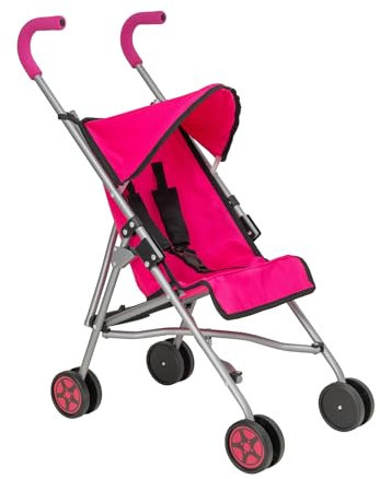 Chicco Echo Puppenwagen Pink & Schwarz | Kinder-Spielzeug Puppenwagen | Klappbarer Buggy mit Schirmfunktion | Rollenspiel Puppen-Buggy | Puppenwagen ab 3 Jahren.