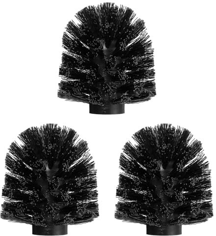 QUARKZMAN 3pz Testine di Ricambio per Spazzola WC 12mm, Spazzola WC Pulizia Testine Scopino a Forma di Palla Rotonda Nero