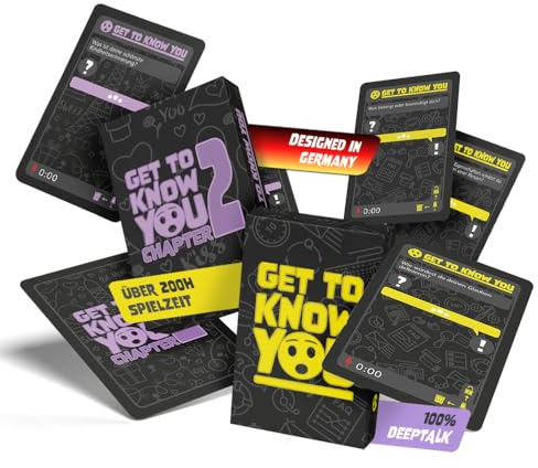Get to know you Deeptalk Bundle Chapter 1 & 2 - Kartenspiele für Erwachsene – Gesprächsspiele & Fragekarten für Nähe, Vertrauen und tiefgründige Gespräche – Geschenk für Partner, Freunde & Familie