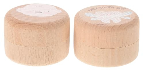 PRETYZOOM 2 Stück Runde Zahnkasten zur Aufbewahrung von Babyzähnen mit Feiner Verarbeitung für Mädchen und Jungen als Geschenk zur Babyparty