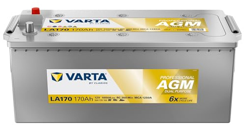 VARTA Professional Dual Purpose AGM (LA60) 12V 60Ah 680A - Nassbatterie für Wohnmobile, Wohnwagen & Boote - Resistente Starter- & Versorgerbatterie hoher Energiebedarf - Bleisäurebatterie wartungsfrei