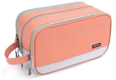 Carttiya Trousse de Toilette Femmes Voyage Sac de Toilette Grande Capacité Cuir PU Sac Cosmétique Imperméable et Suspendu Trousse de Toilette (Rose, 8.79 L)