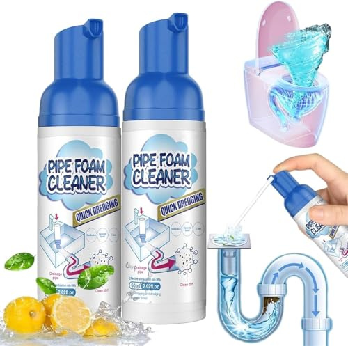 Leistungsstarker Spülbecken- und Abflussreiniger, Schaum, flüssiger Haarabflussentferner, Schaumreiniger für Küche, Spülen (2 Stück)