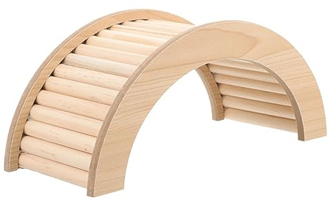 CLISPEED Holz Brücke für Hamster Meerschweinchen Kletterleiter aus Sicherem Holz Reduzierung von Schäden Verschönerung Käfigs