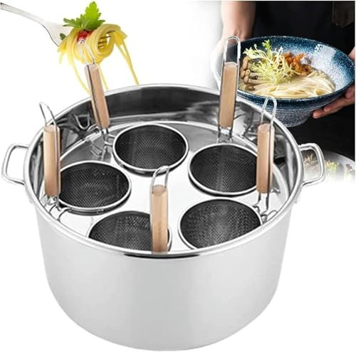MRKU Pentole per Pasta con cestello scolapasta, pentola in Acciaio Inossidabile, Set per Cucinare Noodles, Verdure e Gnocchi, per la Cucina di casa