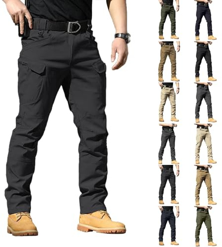 Genérico Pantalones Cargo Hombre Multibolsillos con Cremallera Pantalones de Trabajo Elásticos Ajustados Militares Tácticos Pantalón Hombre Ligeros Transpirables Trekking Pantalon