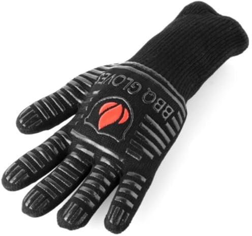 Guantes de Aislamiento térmico for Barbacoa, chimeneas, Estufas, Quemador leña, Guante Resistente al Fuego, Calor para Chimenea Horno
