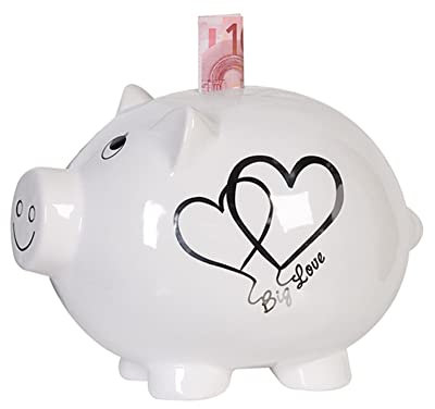 Casablanca Sparschwein Big Love - Keramik - mit Schloss und Schlüssel - abschließbar - Höhe 20 cm