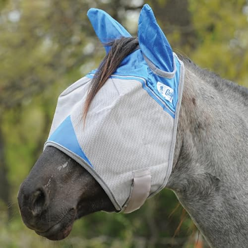 Cashel Crusader Fly mask, standard med öron (blå, häst)