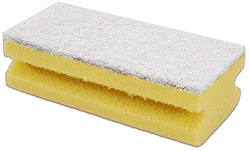 La Briantina Spugne Sagomate Salvamani Mimì 10 Pezzi, Fibra Abrasiva Antigraffio Accoppiata con Spugna Sintetica, 15x7x4,5 cm, Colore Giallo
