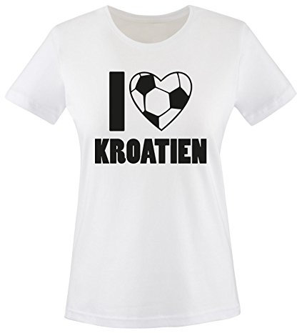 I Love Kroatien - Damen T-Shirt - Weiss/Schwarz Gr. S