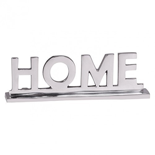 FineBuy Home Deko Schriftzug Design Wohnzimmer ESS-Tisch- Dekoration Wohnung Alu Aluminium Wohndeko Silber 22 cm Aluminiumfigur Dekoschrift elegant Wohndeko Esszimmer modern Designdekoration