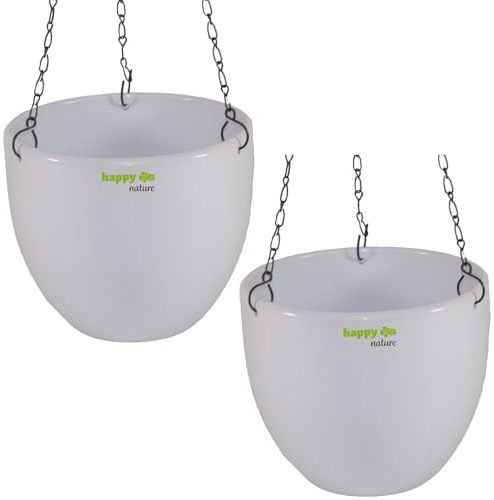 Set2 2 Keramik Hydro Blumenampel Venus 13/12 weiss Ø 17.5 cm H 15 cm