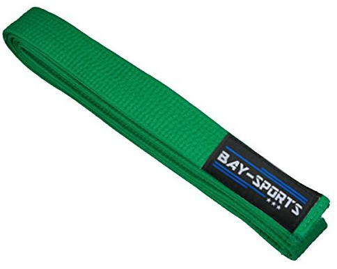 BAY® Budogürtel, GRÜN, Grüngurt, Kampfsportgürtel, Wettkampfgürtel, Karate, Judo, Taekwondo, Tae Kwon Do,