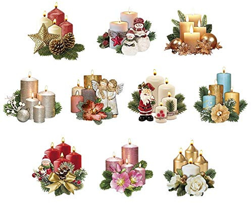 Ideen mit Herz 3-D Motive, ausgestanzt, ca. 7 bis 10 cm, 10 Stück im Beutel | Bilder zum Basteln | Grußkarten, Geburtstagskarten selber machen | Bildmotive für Scrapbooking & DIY-Deko (Adventskerzen)