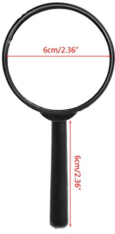 Xuniu Loupe en verre, loupe à main grossissement 5x pour cartes, bijoux, réparation, lecture 60 mm