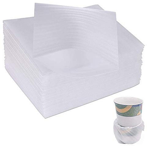 50 Stück Luftpolsterfolie, Beutel Schaumfolie, Wasserdicht Verdicken EPE Stoßfeste Schaumfolie Luftpolster für Geschirr, Gläser, Porzellan, Teller, Glas, Tassen (Weiß)