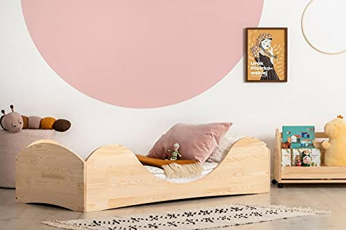 MAMI | Cama infantil | Cama Montessori Baleine | Colchón Smart (no incluido) Altura Niño | Color Madera Natural | Grabado Personalización Frase Nombre