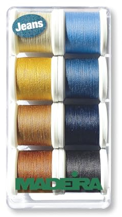 Madeira Aerofil Extra Forte n. 35 – Kit 8 Rocchetti da 100m – Filo da Cucito per Jeans, Pelle, Bottoni e Impunture Decorative – Codice 8005​