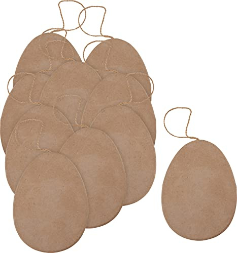 VBS Ei-Anhänger flach 10 STK. Pappmachéei 7.5x10.0 cm Ostern Deko Material Pappmaché Stärke 1.3 cm Basteln Hängedeko
