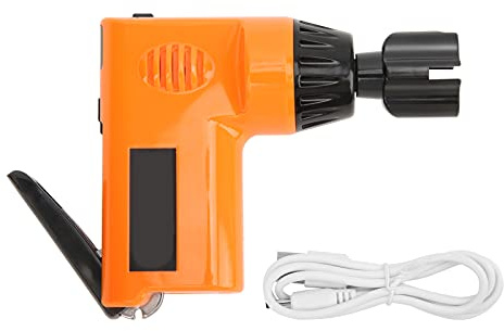 Enrouleur de Cordes et Coupe-cordes Outil de Recordage Électrique Multifonctionnel pour Guitare Banjo Basse Mandoline Ukelele 2.7-4.3V(Orange)