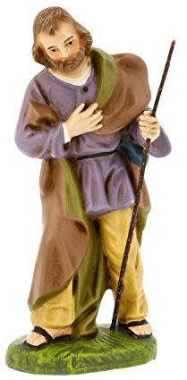Marolin Josef stehend mit Stab, zu 14 cm Krippenfiguren
