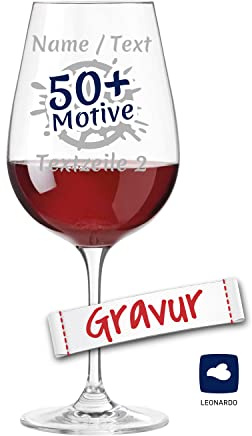 LEONARDO Tivoli Rotweinglas Weinkelch, mit Gravur personalisiert mit Namen, Wunschtext, Datum, Lasergravur, Geschenk zum Geburtstag, Jahrestag, Hochzeit, Verlobung, Hochzeitsgeschenk
