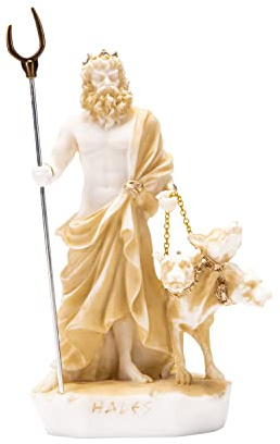 Pluto Hades Herr der Unterwelt griechische Statue Toten Figur Museum Gold 16,2 cm