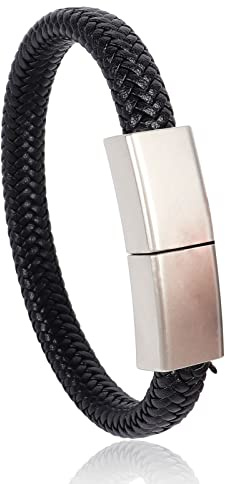 CHUYI Cool Bracelet Design 64GB USB 2.0 Flash Drive Portable Metal and PU Leather Wristband Thumb Drive Wedding Jump Drive Unique Novelty Memory Stick Funny Data Storage U Disk Gift for Men or Women