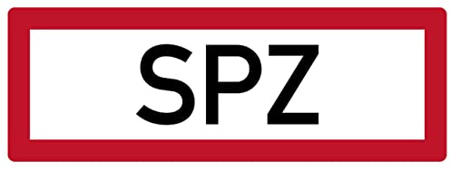 Aufkleber Hinweis „SPZ“ Brandschutz Schild Folie selbstklebend ähnl. DIN 4066 | 297x105mm Made in Germany