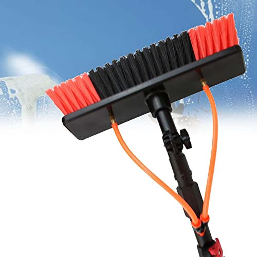 STIDE 3.6-10.8m Teleskopstange Wasserführend/Teleskopstäbe Ausziehbares Fensterreinigung Bürste Für Reinigung Von Photovoltaik-Paneelen Dach Saubereren Wintergartens,5.4m/18FT