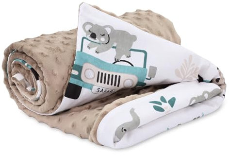 Couverture bebe naissance tissu peluche toutes saisons 75x100 cm - cosy plaid enfant de landau et lits bébé pour emmaillotage ou couvertures d'emmaillotage pour garçons et filles Coton Oeko-Tex