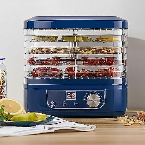 Deshidratador de alimentos eléctrico de 5 bandejas, secador de frutas y carne, deshidratador de alimentos SIN BPA con 35-75 ℃ ajustable y temporizador de 48 horas para carne de res, frutas, bocadillos