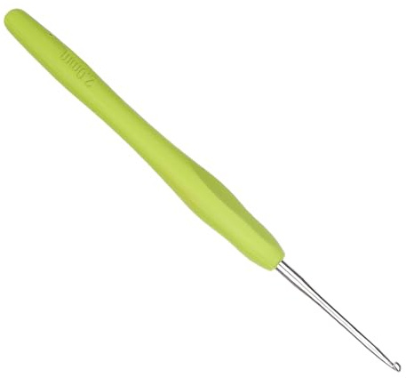 Coopay Häkelnadel 2,0 mm Häkelnadel Metall Multicolor Ergonomische Häkelnadel mit weichem Griff und hochwertiger Aluminiumhaken für Arthritische Hände 2mm