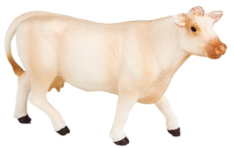 JOKFEICE Tierfiguren: realistischer Charolais, Feengarten-Zubehör, Lernspielzeug für Weihnachten & Geburtstag, Tortenaufsatz für Kinder