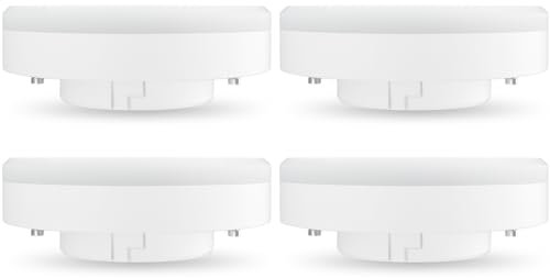 LUTW Lampadina LED GX53 6W 6000K Bianco Freddo, Equivalente a Lampada Alogena 50W, 556lm Faretto LED GX53 per Armadi, Vetrine, Corridoio, Non Dimmerabile, 120 Gradi, Set di 4