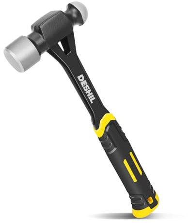 Ball Peen Hammer 16 oz, Drop Forged One Piece Ball Pein Hammer, Metalworking Tool with Forged Steel Construction & Shock Absorbing Grip