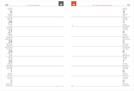 X17- A7 Wochenkalender-Wochenplaner Nachfüllpack | „Kompakt“ 2027, 1 Heft à 12 Monate, inkl. Memokarte. Nur passend für das X17-System. Made in Germany
