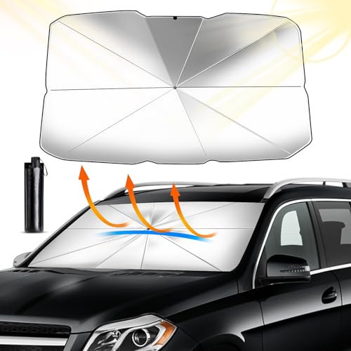 D-Lumina Parasol Coche Delantero，Parasol Accesorios Coche Delantero Plegable，con Anti UV Rayos, Fácil de Instalary Almacenar, para Mayoría de Coches, SUV, Camiones (S-125×65cm)