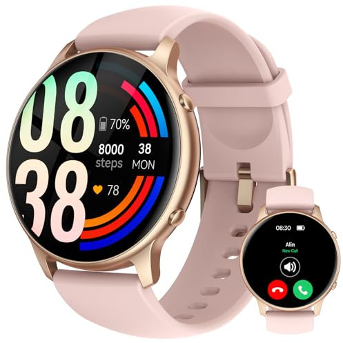 Reloj Inteligente Mujer - 1,32 Smartwatch Mujer con Llamada Bluetooth,Reloj Deportivo con Notificaciones,100+ Deportes,200+ Diales,Podómetro,Pulsómetro,Monitor de Presión/Sueño,para Android IOS