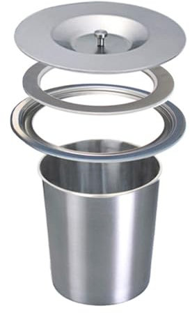 HYEFDWS Pattumiera da Incasso da bancone Pattumiera da Incasso per Mobile da Cucina con Coperchio Superiore Pattumiera Rotonda in Acciaio Inox con Superficie Spazzolata