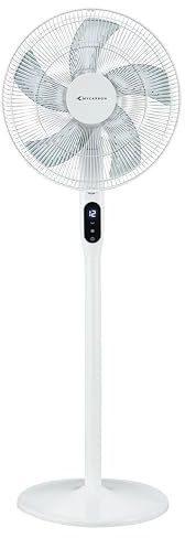 MYCARBON 20dB 16” Standventilator sehr leise, 3744m³/h Luftmenge 130cm/100cm/70cm Ventilator leise 12-Geschwindigstufe 12H Timer 85°Auto 24°Manuell Oszillation DC Motor für Schlafzimmer Büro