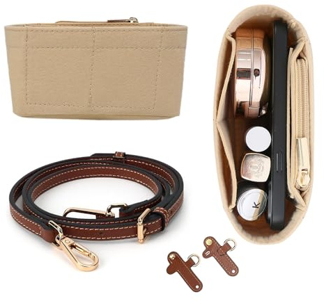 KQWVZ Schultergurt und Organizer für Longchamp Mini Tasche Damen, Mini Bag Straps, Filz MiniBag Organizer mit Mehreren Taschen, Schulterriemen und Innentasche Handtaschen für LongChamp Tasche